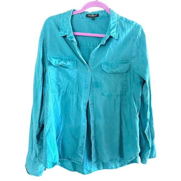 Velvet Heart Women's Linen Blend Button Front Roll Tab Sleeve Shirt Size XL - Picture 1 of 6